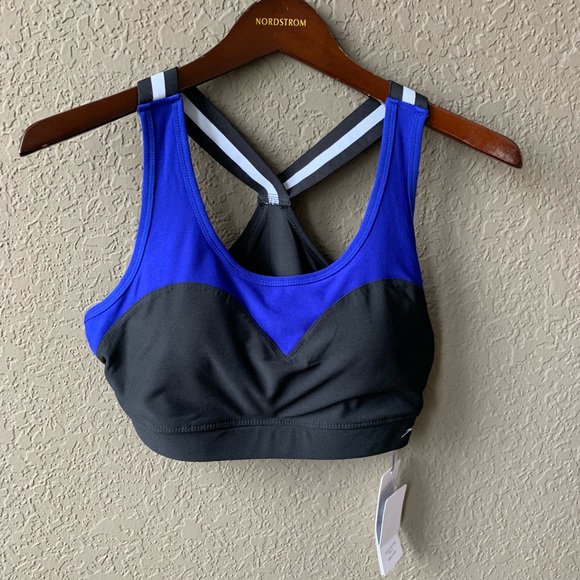 X by Gottex black/blue large athletic sport bra - Picture 1 of 8